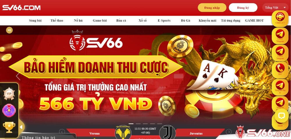Giao diện SV66 đẹp mắt